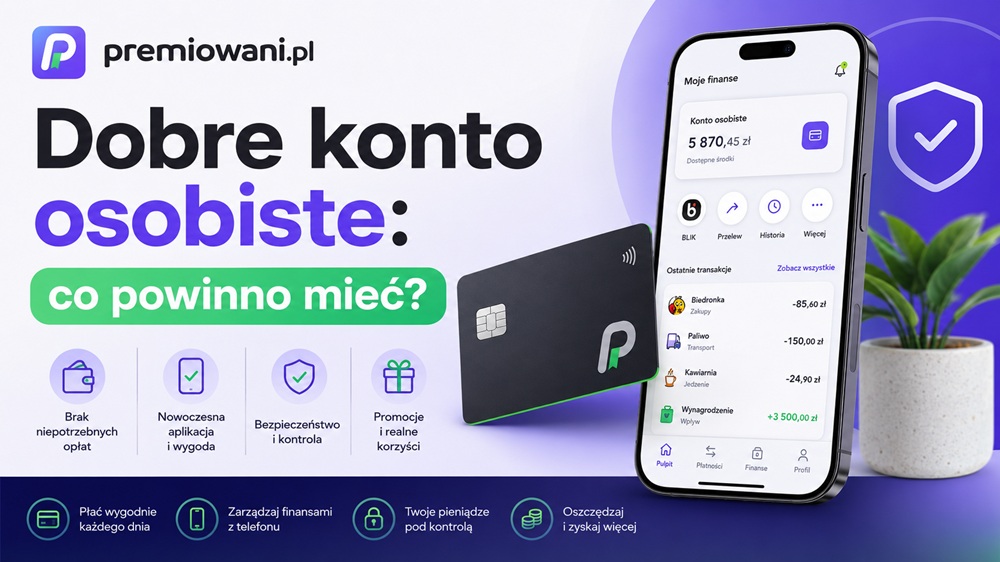 Dobre konto osobiste – nowoczesne konto bankowe z aplikacją mobilną i najważniejszymi funkcjami codziennego bankowania