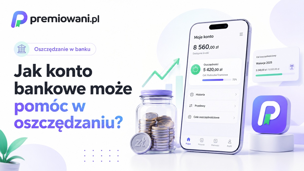 Oszczędzanie z kontem bankowym za pomocą aplikacji, automatycznych przelewów i celów oszczędnościowych