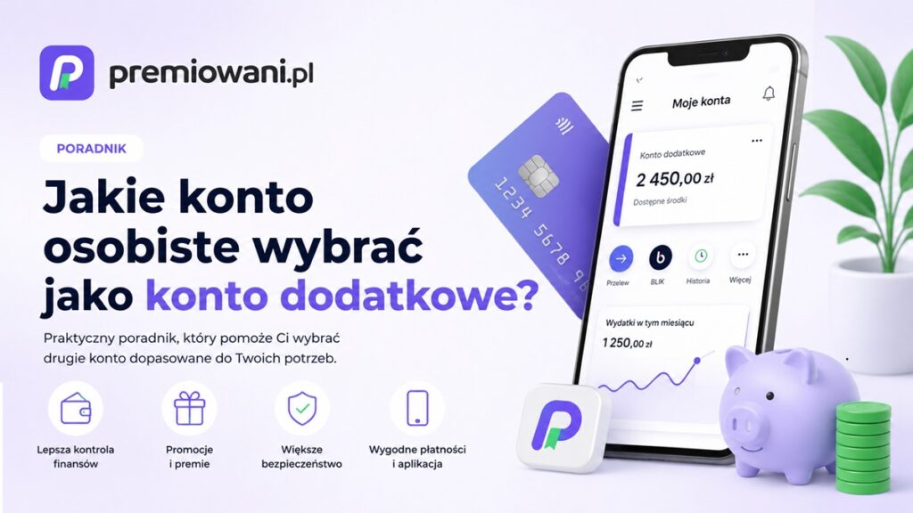 Jakie konto osobiste wybrać jako konto dodatkowe – poradnik premiowani.pl o wyborze drugiego konta bankowego