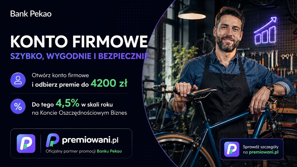 Promocja Bank Pekao dla firm z Kontem Biznes z Żubrem i premią do 4200 zł