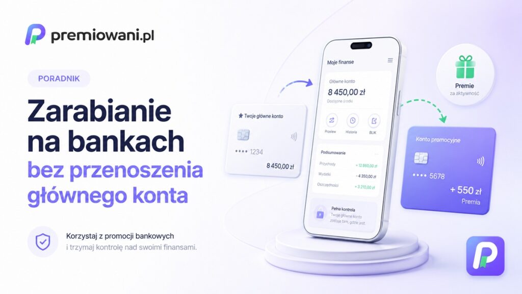 Zarabianie na bankach bez przenoszenia głównego konta – konto główne i konto promocyjne