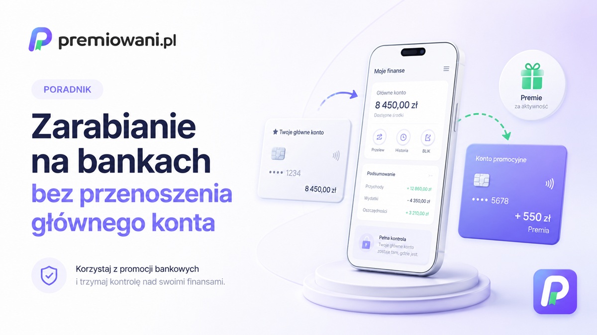 Zarabianie na bankach bez przenoszenia głównego konta – konto główne i konto promocyjne