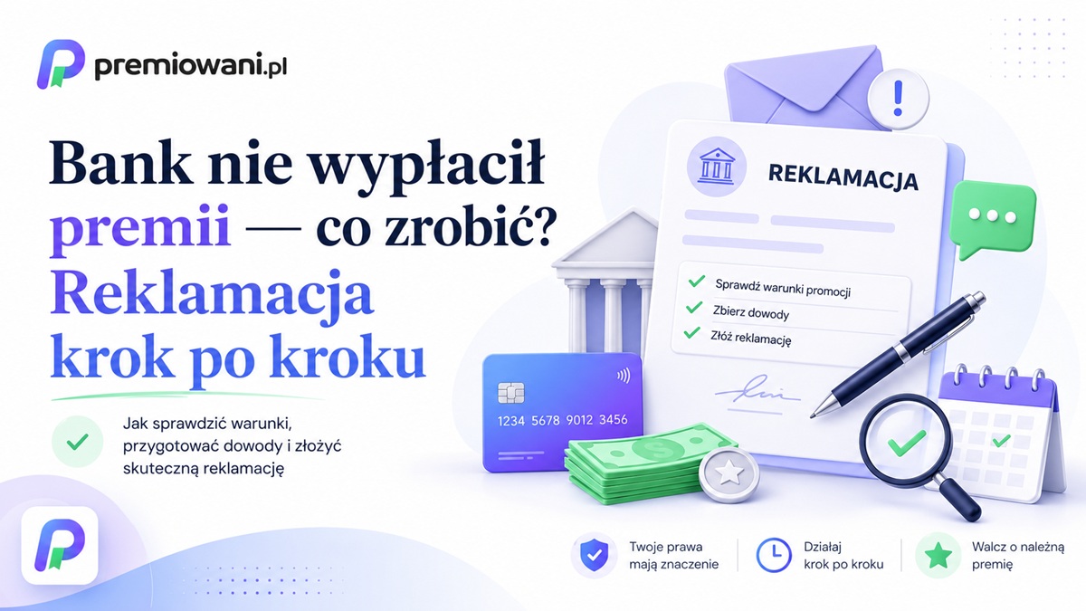 Bank nie wypłacił premii — reklamacja krok po kroku