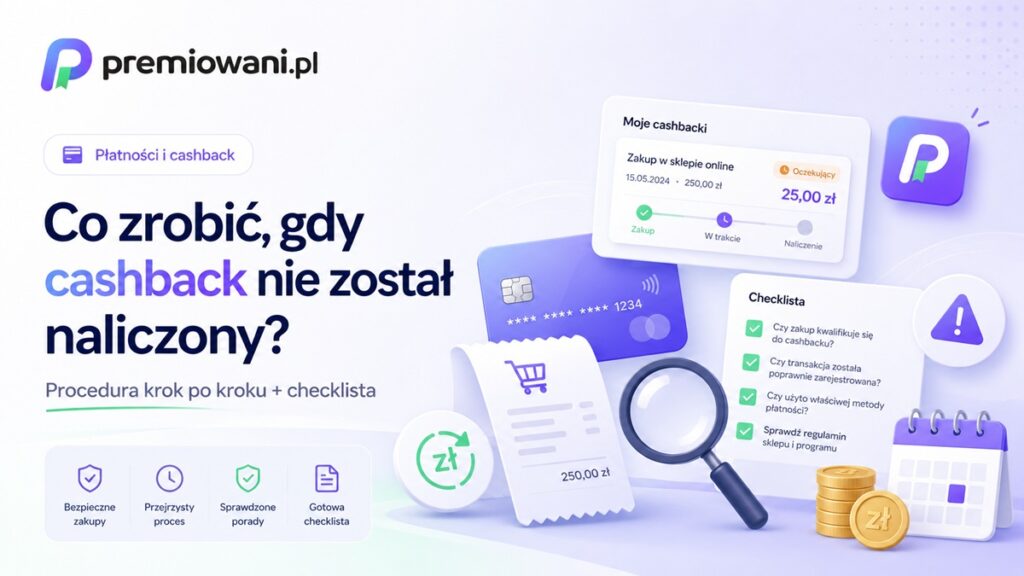 Cashback nie został naliczony – procedura krok po kroku i checklista