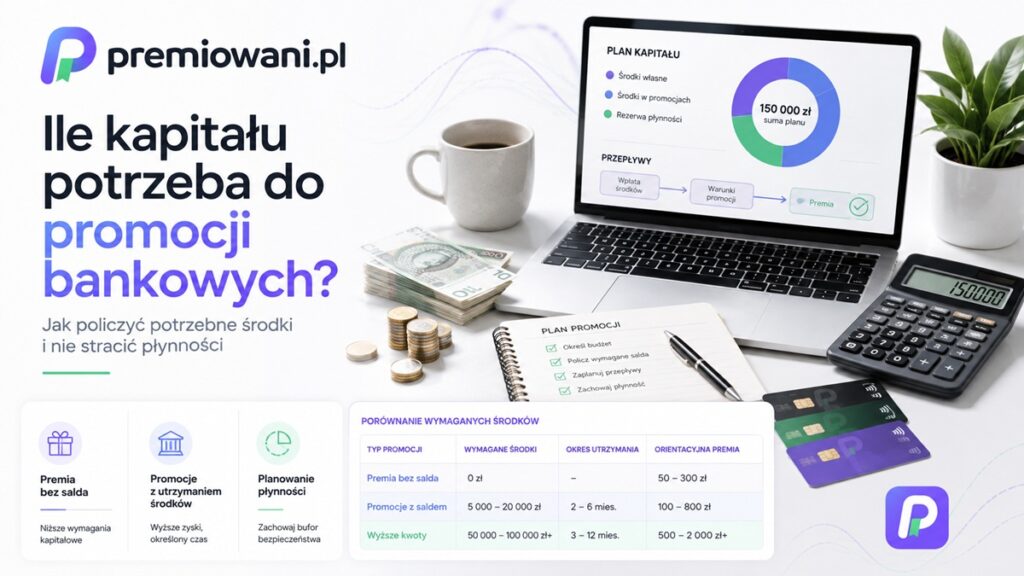 Ile kapitału potrzeba do promocji bankowych – grafika o planowaniu środków, płynności i wymaganym saldzie