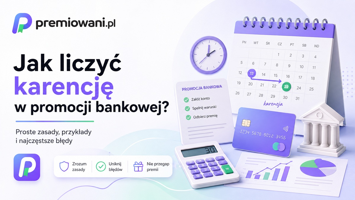 Jak liczyć karencję w promocji bankowej – kalendarz, zegar, kalkulator i karta płatnicza