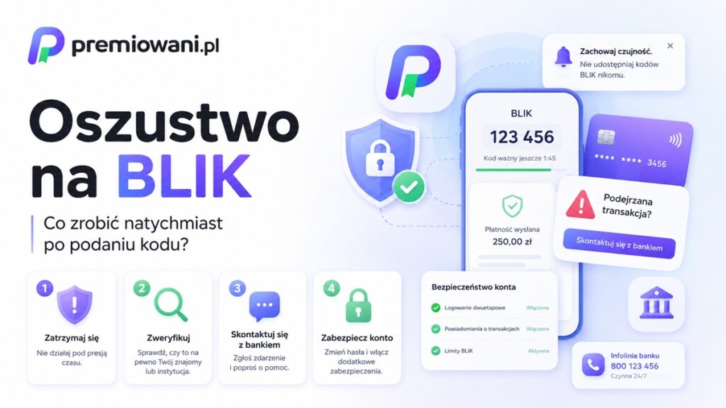 Oszustwo na BLIK — co zrobić natychmiast po podaniu kodu