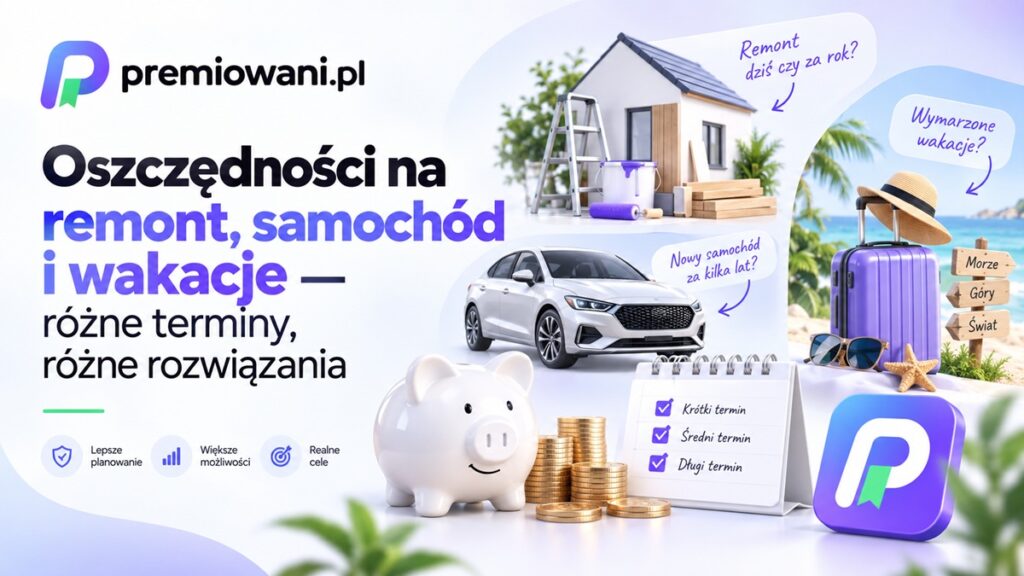 Oszczędności na remont, samochód i wakacje – różne terminy i sposoby oszczędzania