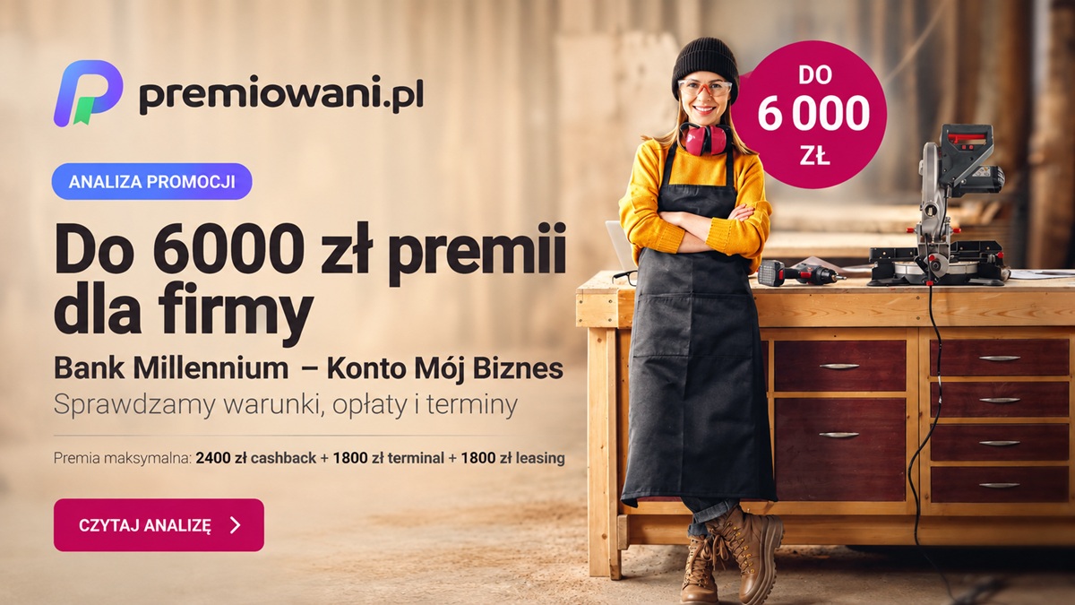 Konto Mój Biznes w Banku Millennium – analiza promocji do 6000 zł premii