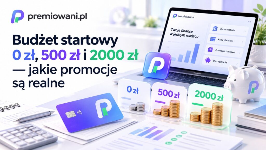 Budżet startowy 0 zł, 500 zł i 2000 zł w promocjach bankowych