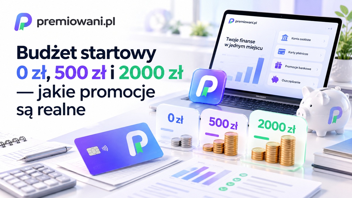Budżet startowy 0 zł, 500 zł i 2000 zł w promocjach bankowych
