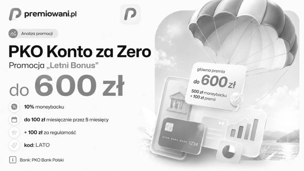 Wygasła promocja PKO Konta za Zero „Letni Bonus” z premią do 600 zł